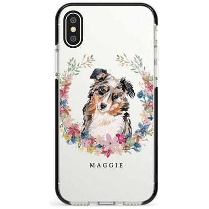Personalised Australian Shepherd Floral Portrait