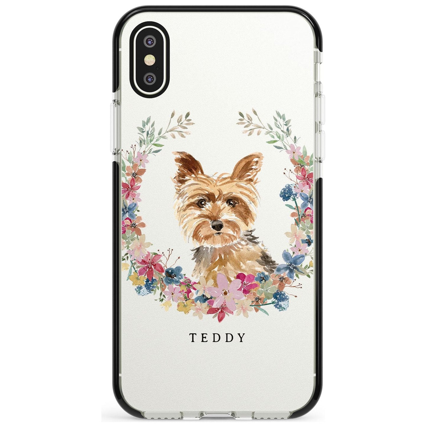 Personalised Yorkshire Terrier Floral Portrait