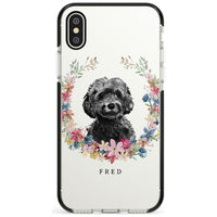 Personalised Black Cockapoo Floral Portrait