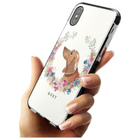 Personalised Tan Dachshund Floral Portrait