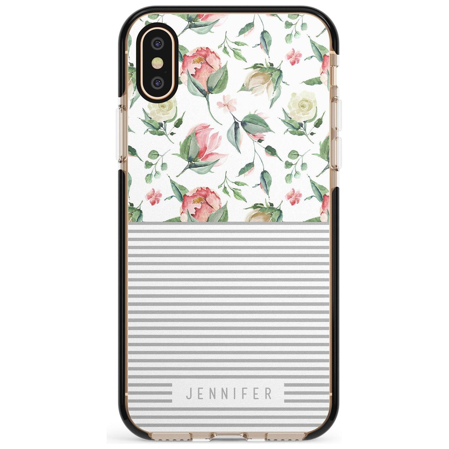 Personalised Light Floral Pattern & Stripes