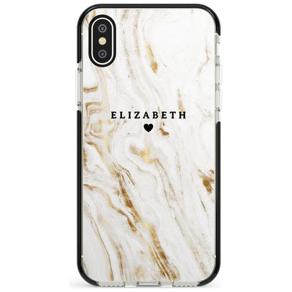 Personalised White & Gold Swirl Marble