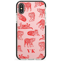 Personalised Red Tiger Outlines On Pink