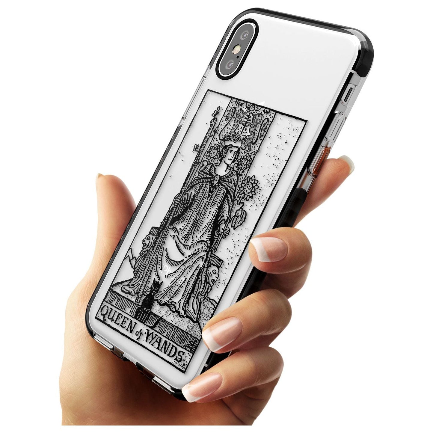 Personalisierte Tarotkarte „Königin der Stäbe“ (transparent)