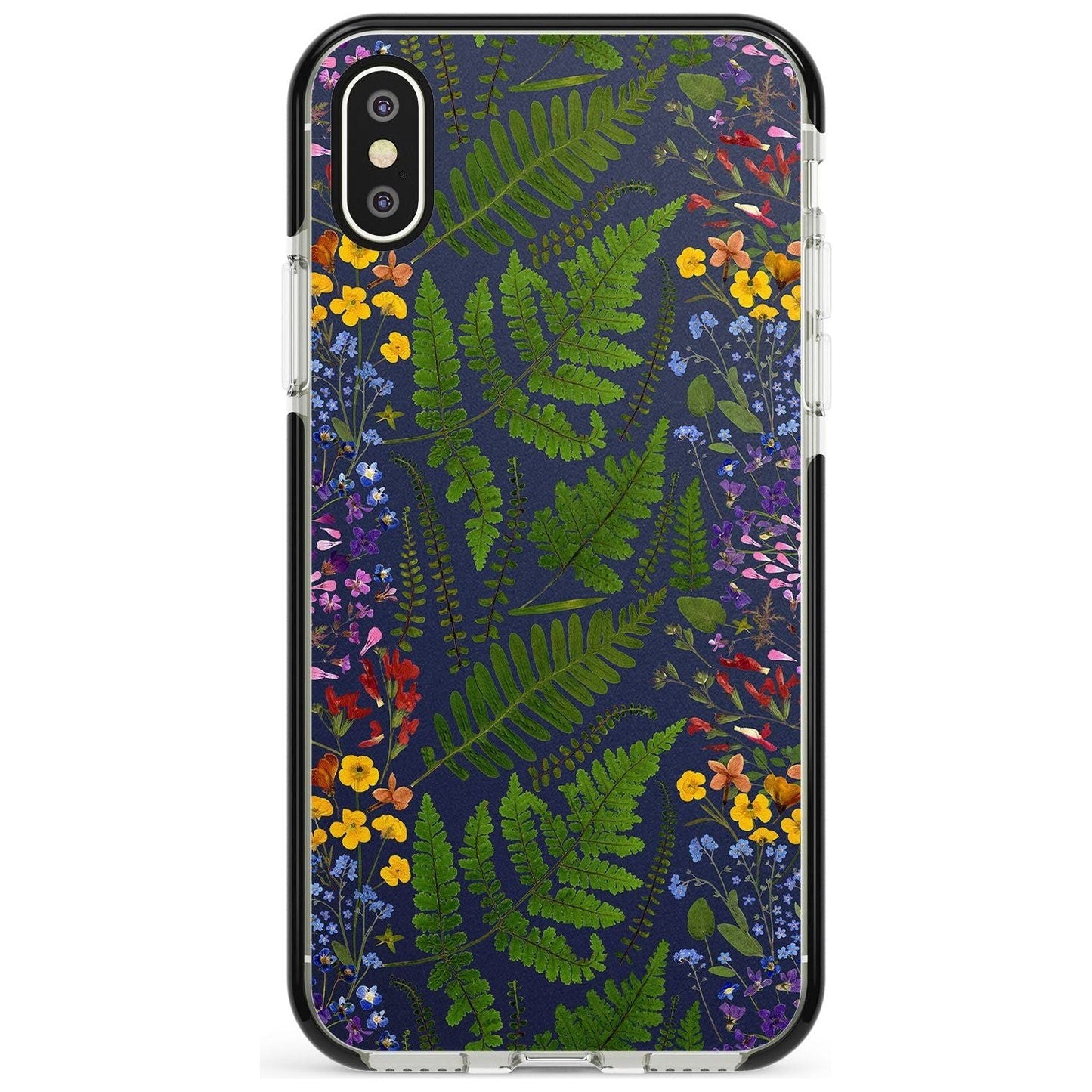 Busy Floral And Fern Design Navy