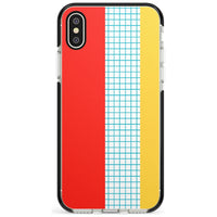Grille abstraite rouge, bleue, jaune