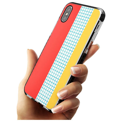 Grille abstraite rouge, bleue, jaune