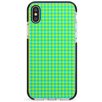 Neon Lime & Turquoise Houndstooth