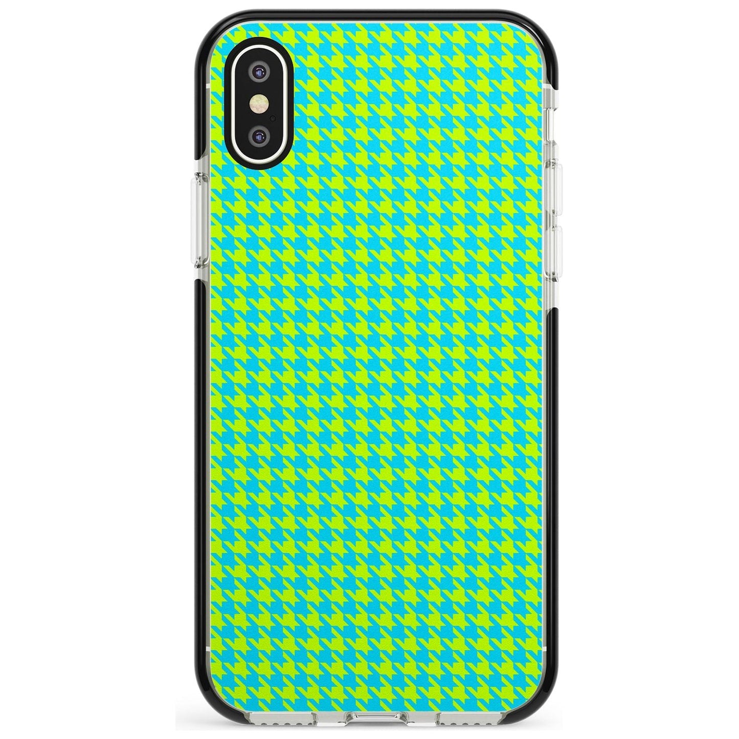 Neon Lime & Turquoise Houndstooth