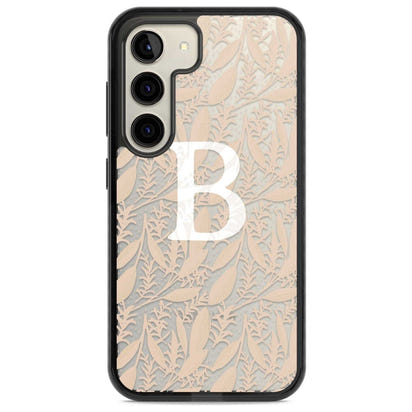 Monogramme personnalisé, motif floral abstrait subtil.