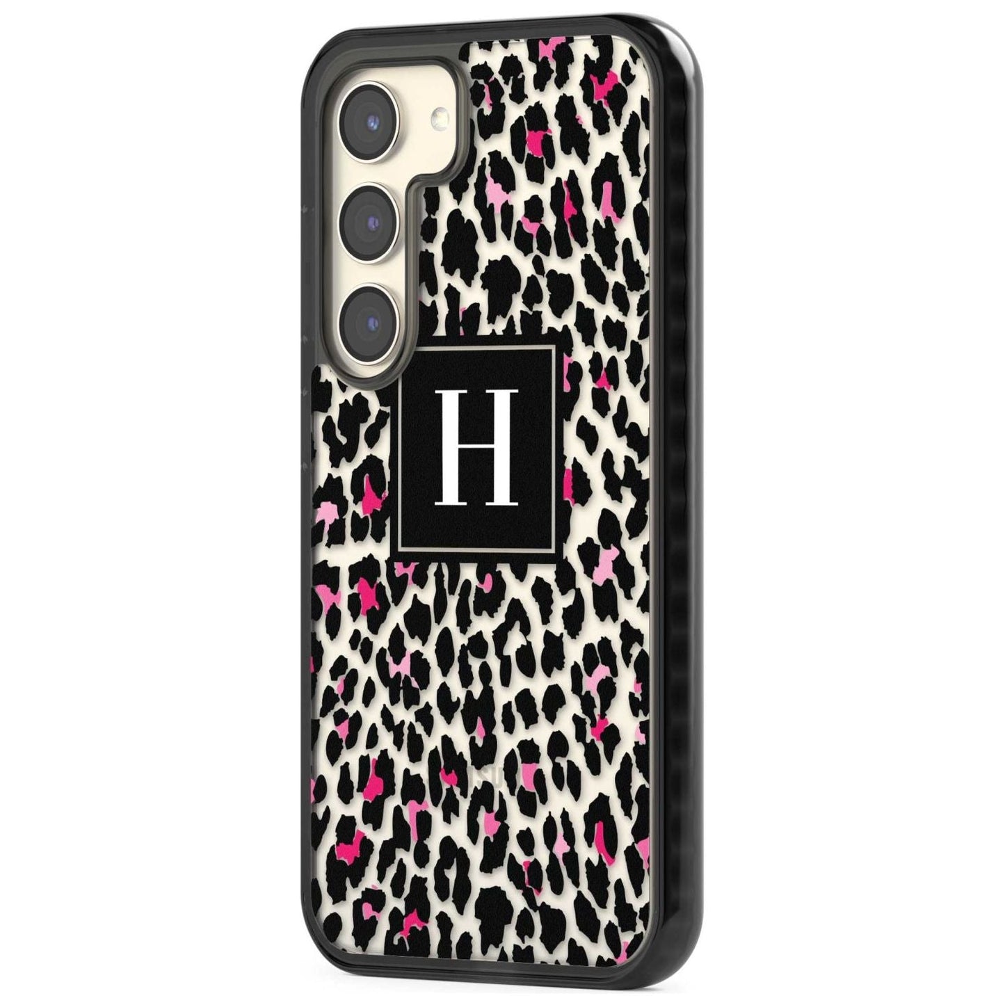 Personalised Clear Pink Leopard Monogram