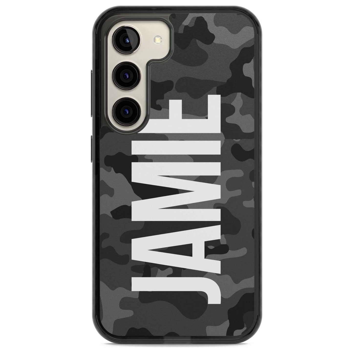 Personalised Black Camo Name Vertical
