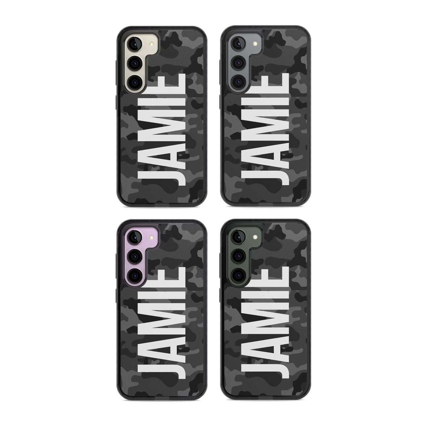 Personalised Black Camo Name Vertical