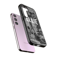 Personalisierte Vintage-Collage in Graustufen