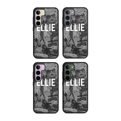 Personalisierte Vintage-Collage in Graustufen