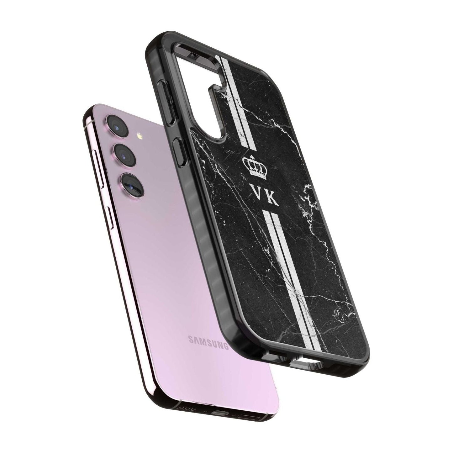 Personalised Black Marble Stripe Initials