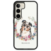Personalised Australian Shepherd Floral Portrait