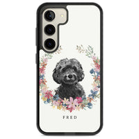 Personalised Black Cockapoo Floral Portrait