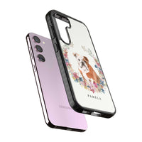 Personalised English Bulldog Floral Portrait