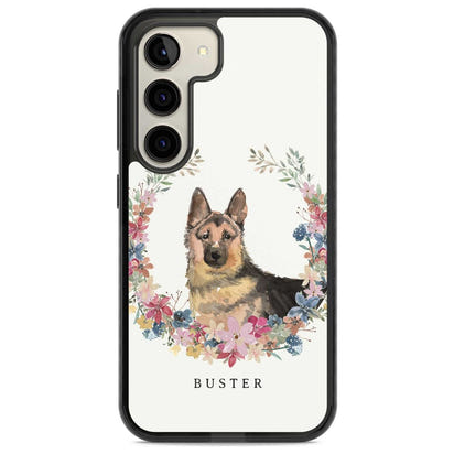 Personalised German Shepherd Floral Portrait