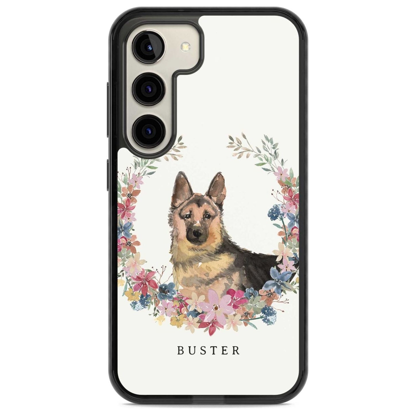 Personalised German Shepherd Floral Portrait