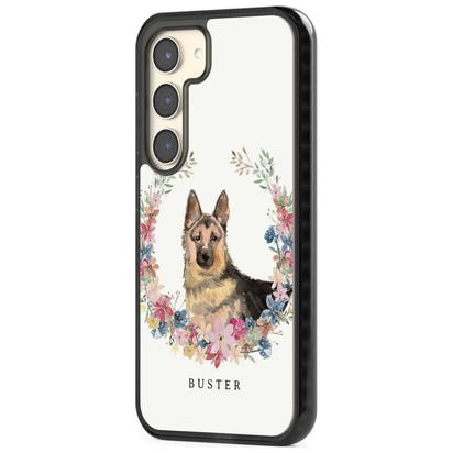 Personalised German Shepherd Floral Portrait