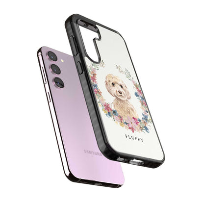 Personalised Champagne Cockapoo Floral Portrait