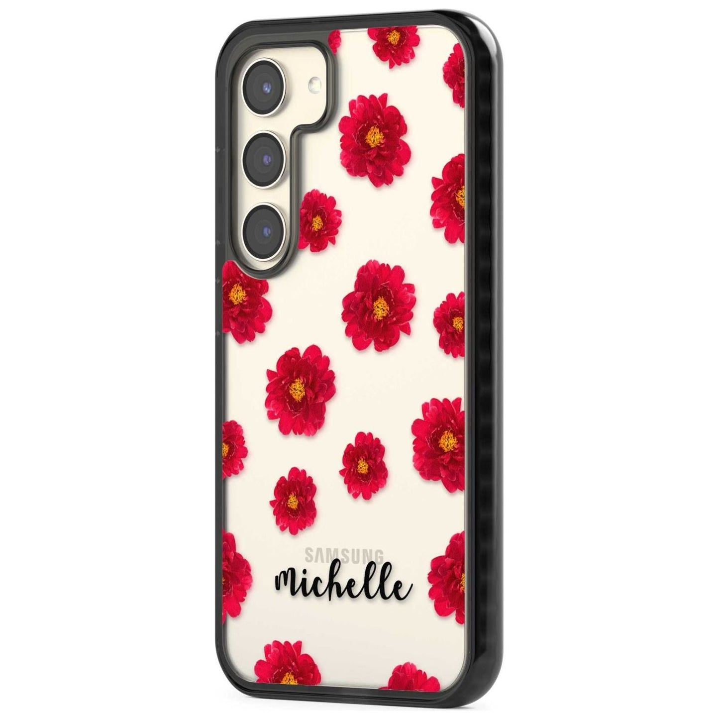 Personalised Red Peonies & Cursive