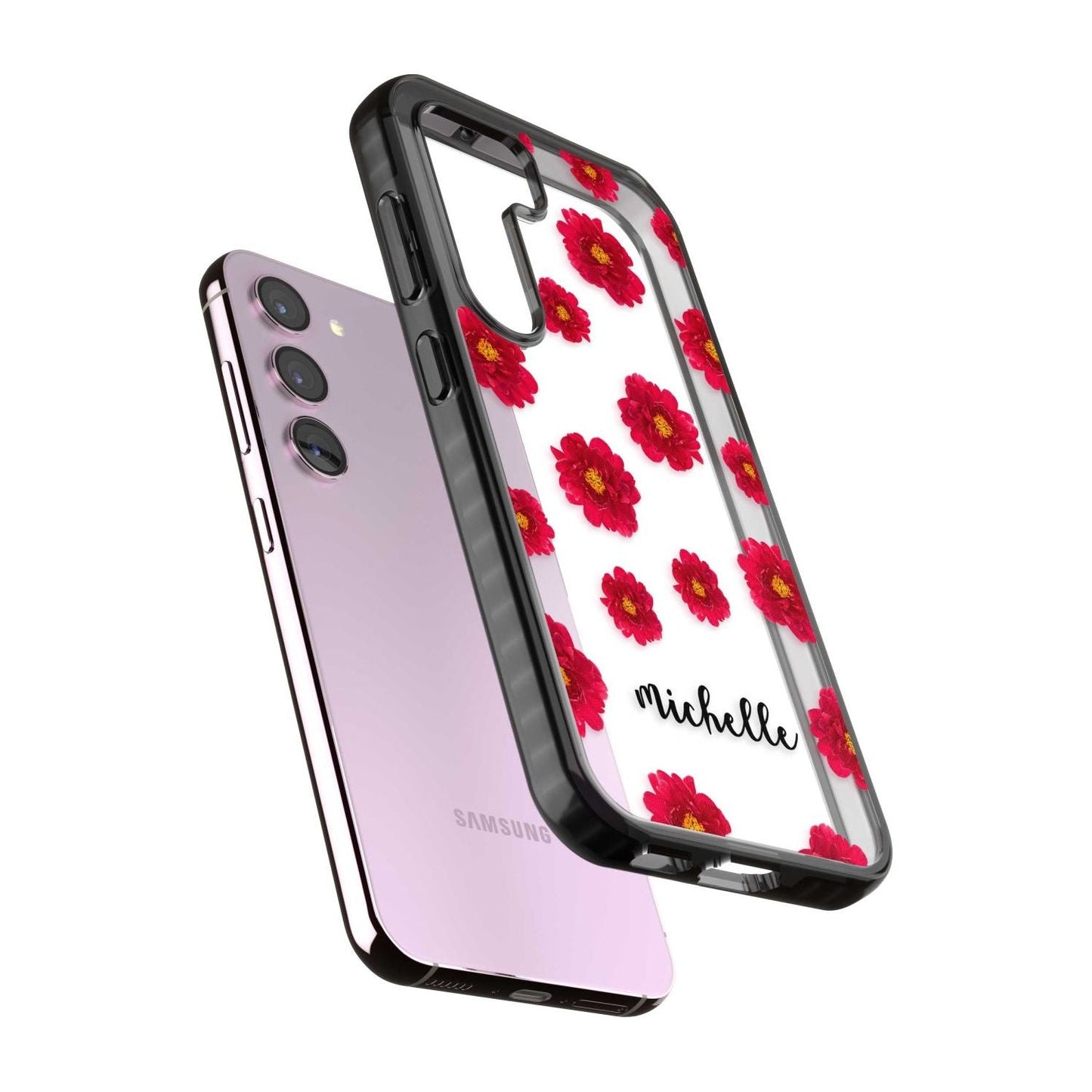 Personalised Red Peonies & Cursive