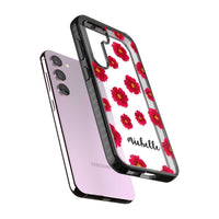 Personalised Red Peonies & Cursive