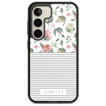 Personalised Light Floral Pattern & Stripes