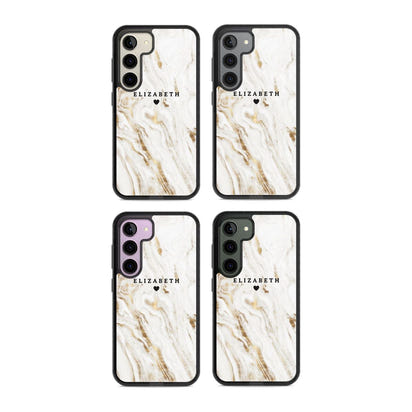 Personalised White & Gold Swirl Marble