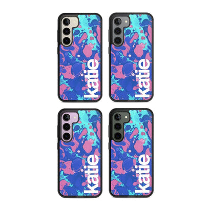 Personalisiertes marineblau-türkisfarbenes Marmor-Design