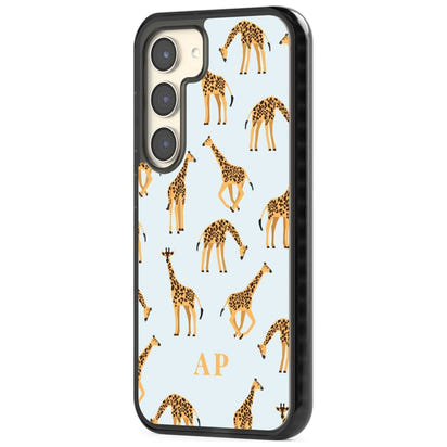 Personalisiertes Safari-Giraffenmuster auf Blau