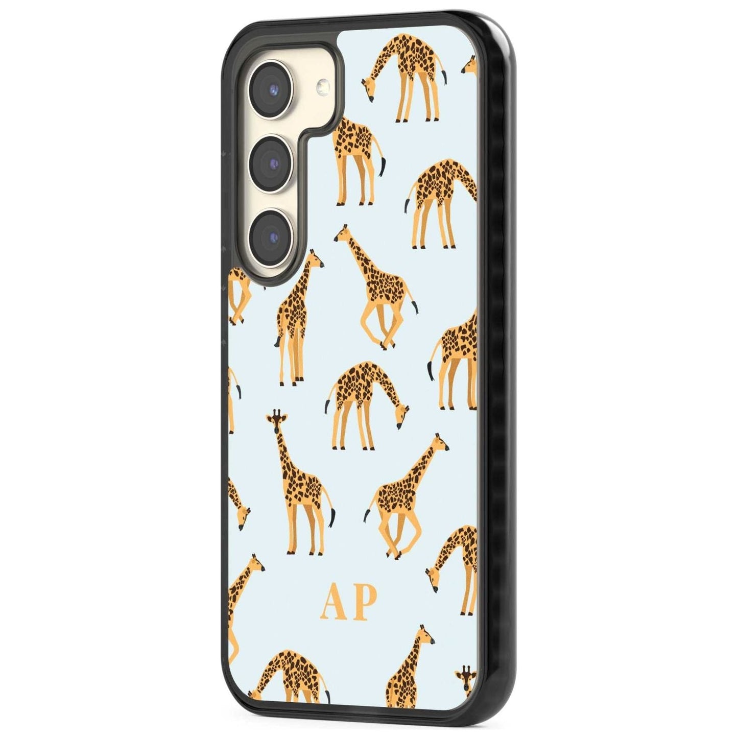 Personalisiertes Safari-Giraffenmuster auf Blau