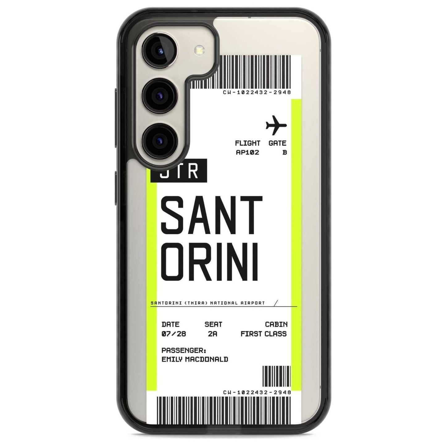 Personalisierte Bordkarte für Santorini