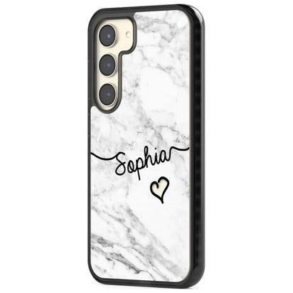 Personalised White Marble Heart