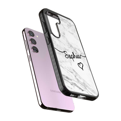 Personalised White Marble Heart