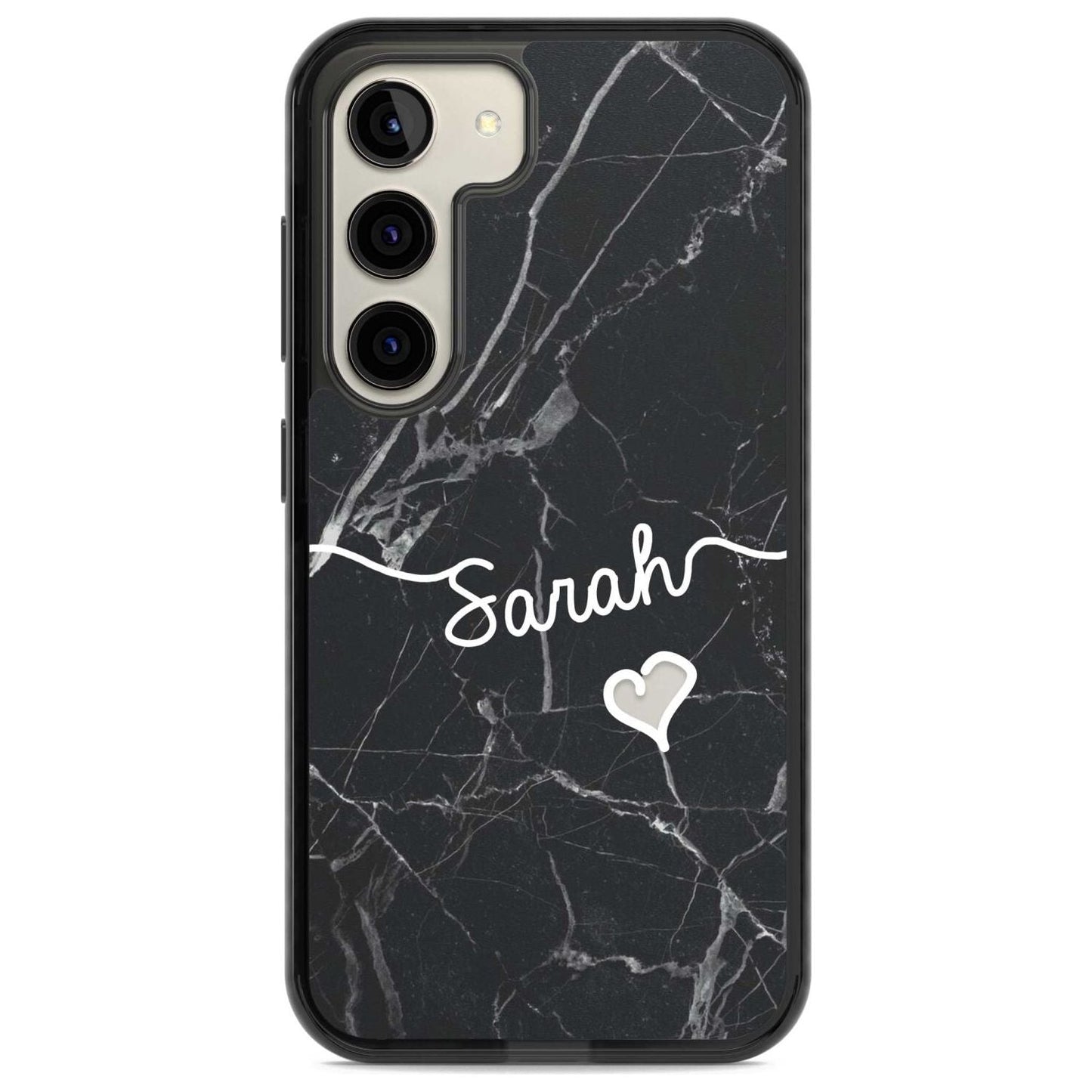 Personalised Black Marble Heart