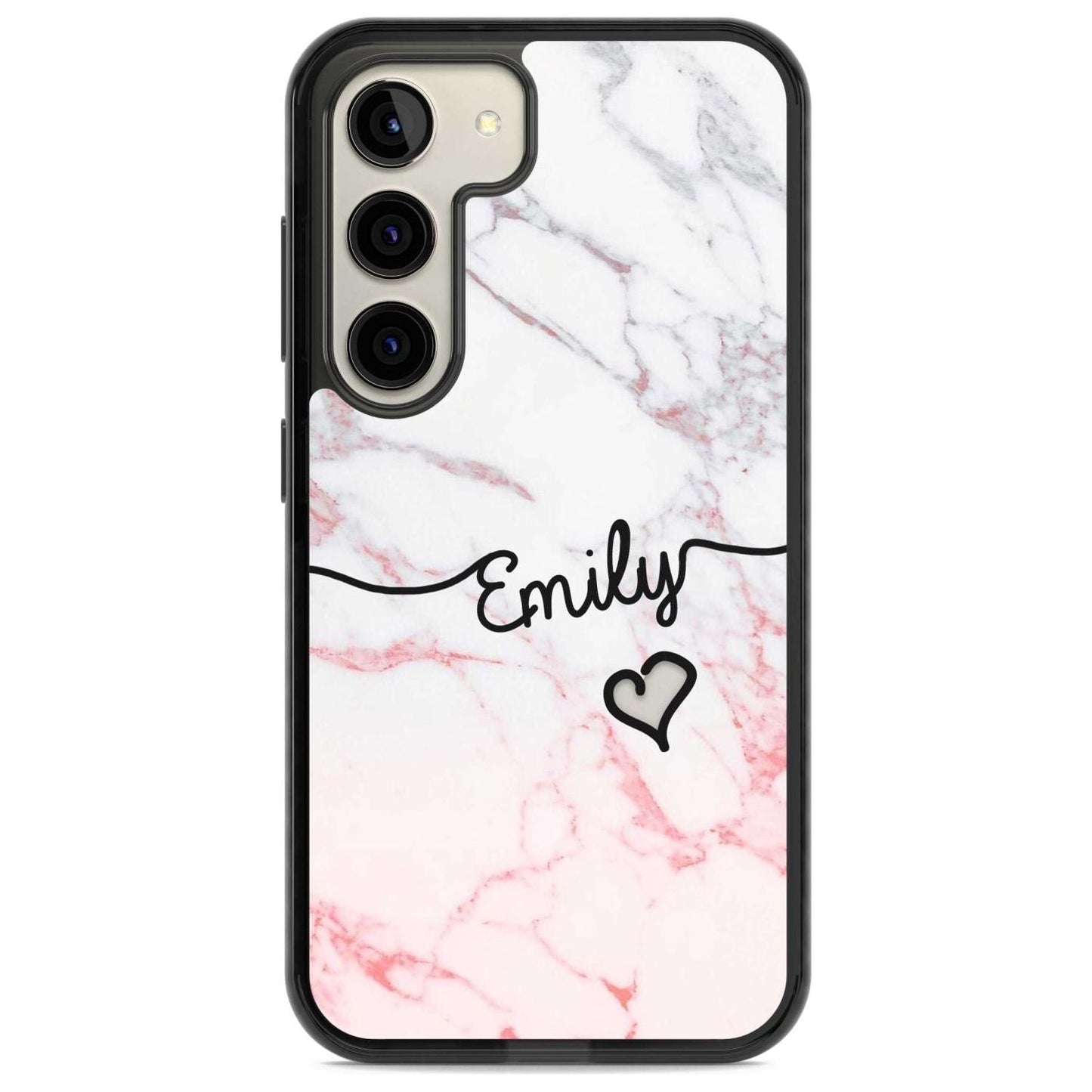 Personalised Pink Fade Marble Heart