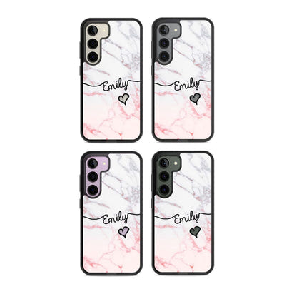 Personalised Pink Fade Marble Heart