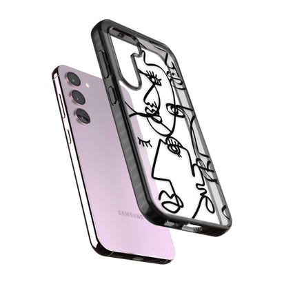 Abstract Line Art Black Clear