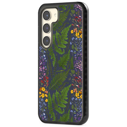Busy Floral And Fern Design Navy