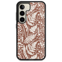 Fleurs sauvages et fougères sur terre cuite