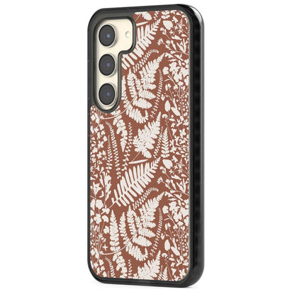 Fleurs sauvages et fougères sur terre cuite