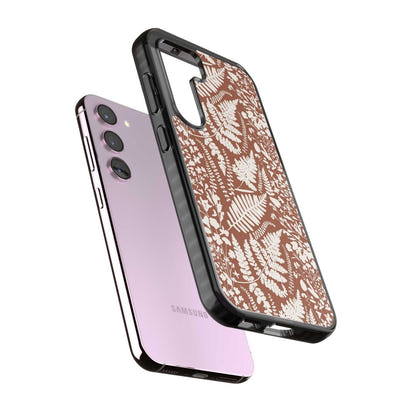 Fleurs sauvages et fougères sur terre cuite