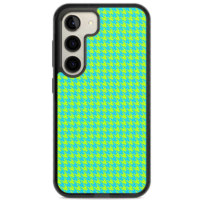 Neon Lime & Turquoise Houndstooth