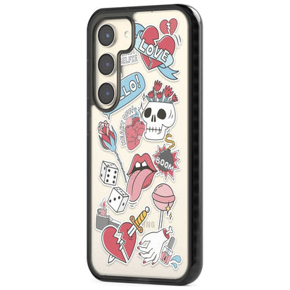 Autocollants Crâne et Fleurs