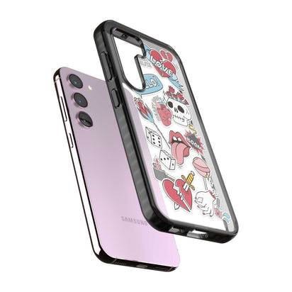 Autocollants Crâne et Fleurs