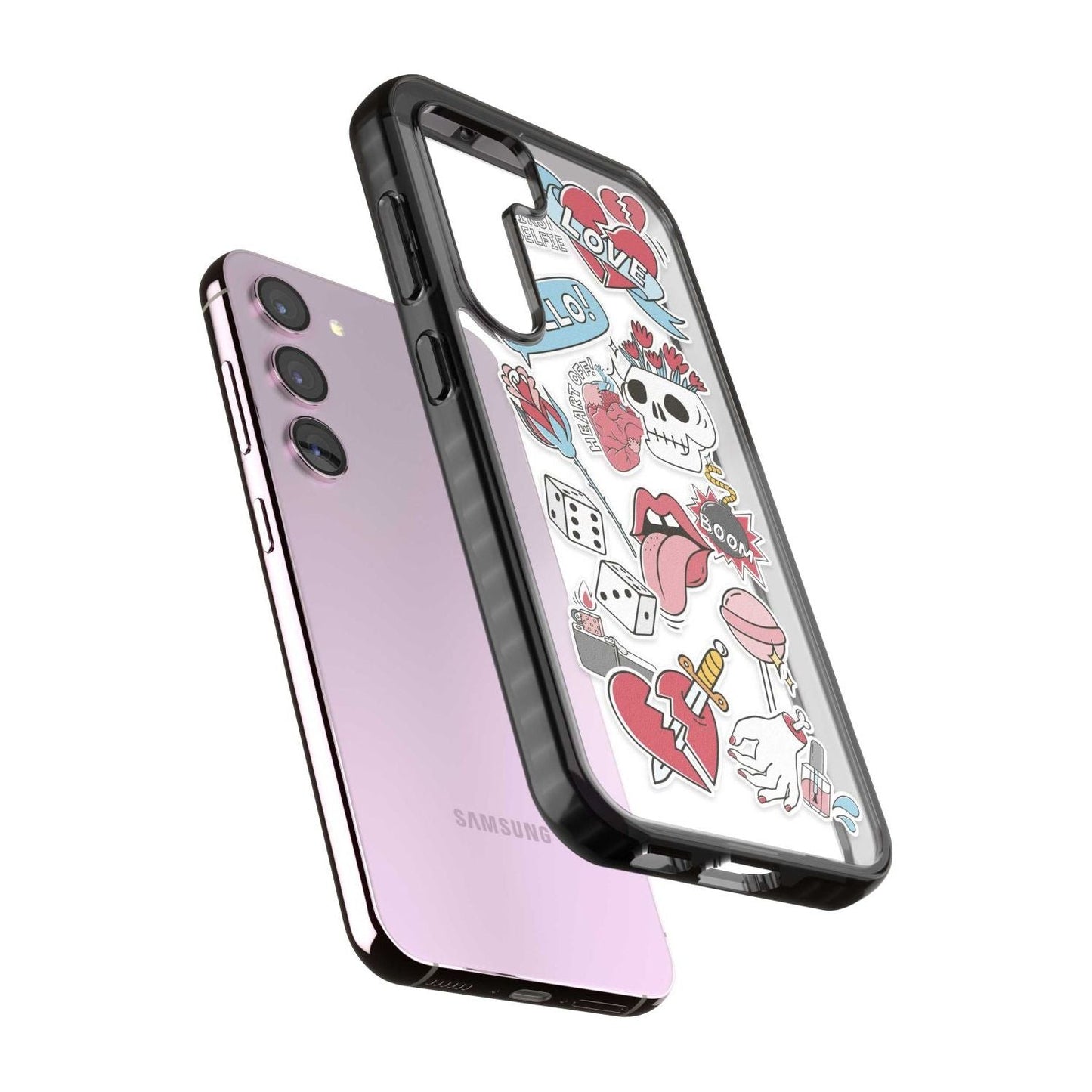 Autocollants Crâne et Fleurs